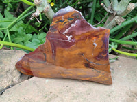 Polished On One Side Nguni Jasper Slices x 3 From Northern Cape, South Africa