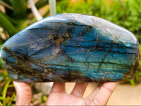 Polished Labradorite Standing Free Forms x 2 From Tulear, Madagascar