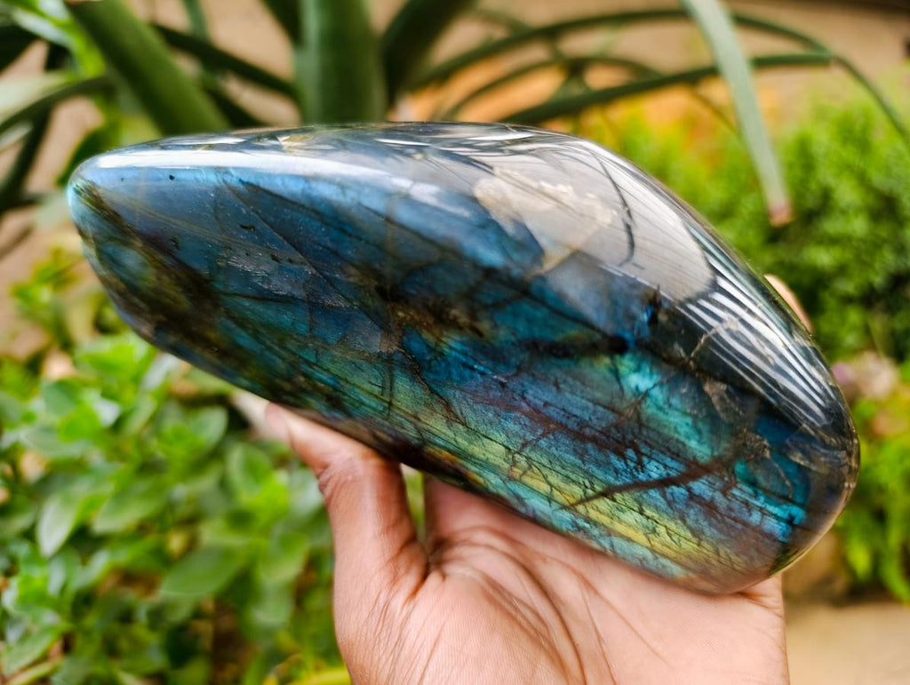 Polished Labradorite Standing Free Forms x 2 From Tulear, Madagascar