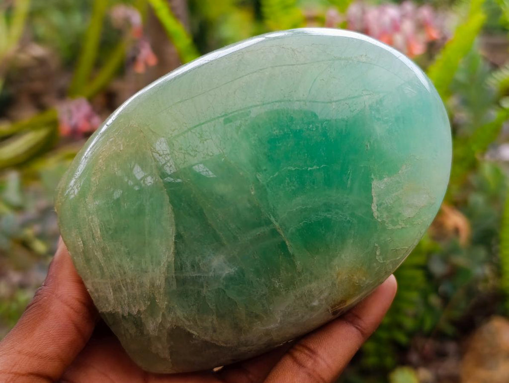 Polished Green Fluorite Standing Free Forms x 2 From Madagascar