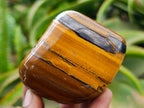 Polished Jumbo Golden Tigers Eye With Banded Iron Stone Free Forms x 4 From Prieska, South Africa