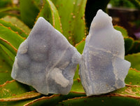 Natural Blue Lace Agate Crystalline Plate Specimens x 6 From Namibia