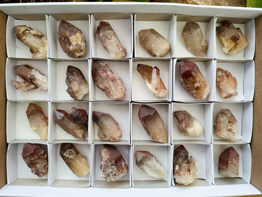 Natural Red Hematoid Quartz Crystals x 24 From Karoi, Zimbabwe