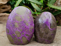 Polished Stichtite Standing Free Forms x 3 From Barberton, South Africa