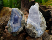 Natural Blue Lace Agate Geode Specimens x 21 From Nsanje, Malawi