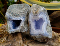 Natural Blue Lace Agate Geode Specimens x 21 From Nsanje, Malawi