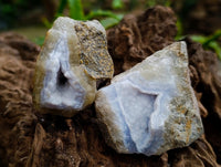 Natural Blue Lace Agate Geode Specimens x 21 From Nsanje, Malawi