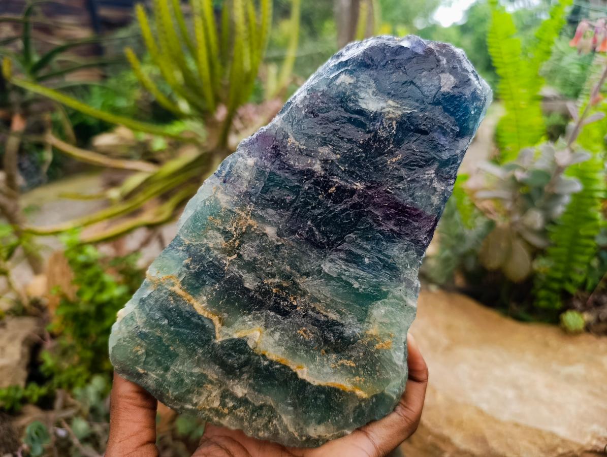 Natural Watermelon Fluorite Cobbed Specimens x 3 From Uis, Namibia