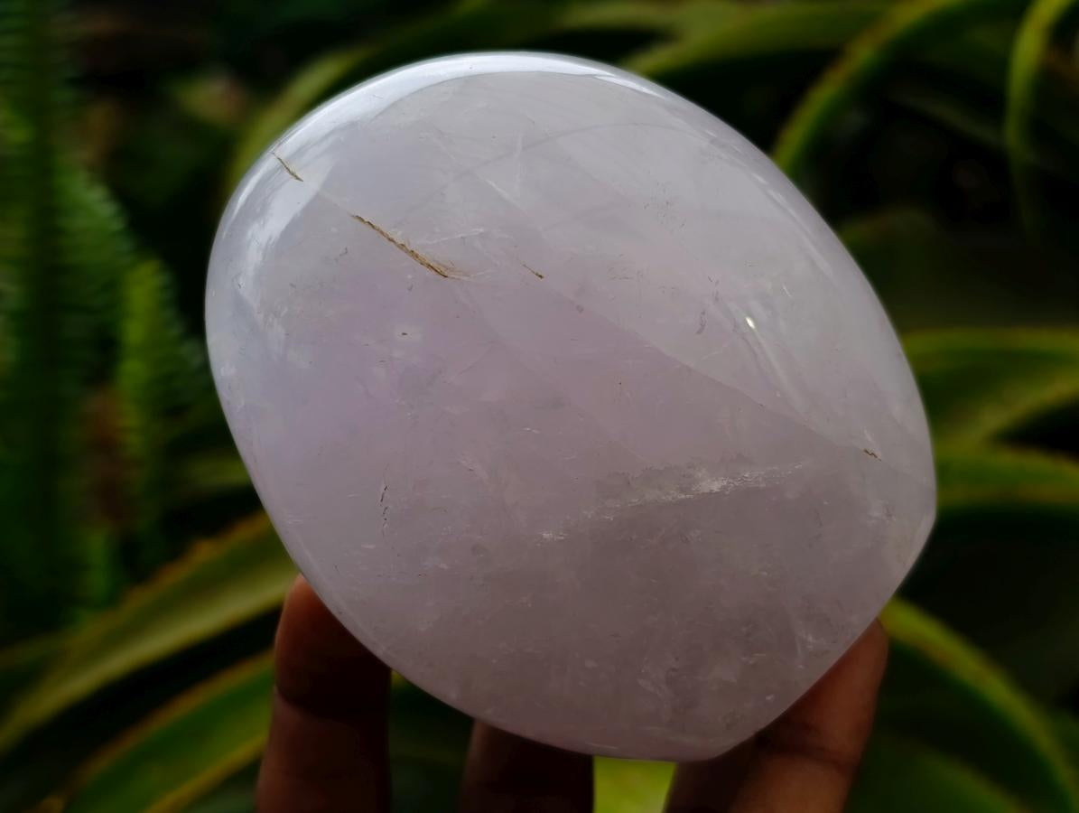 Polished Blue Rose Quartz Standing Free Forms x 3 From Madagascar