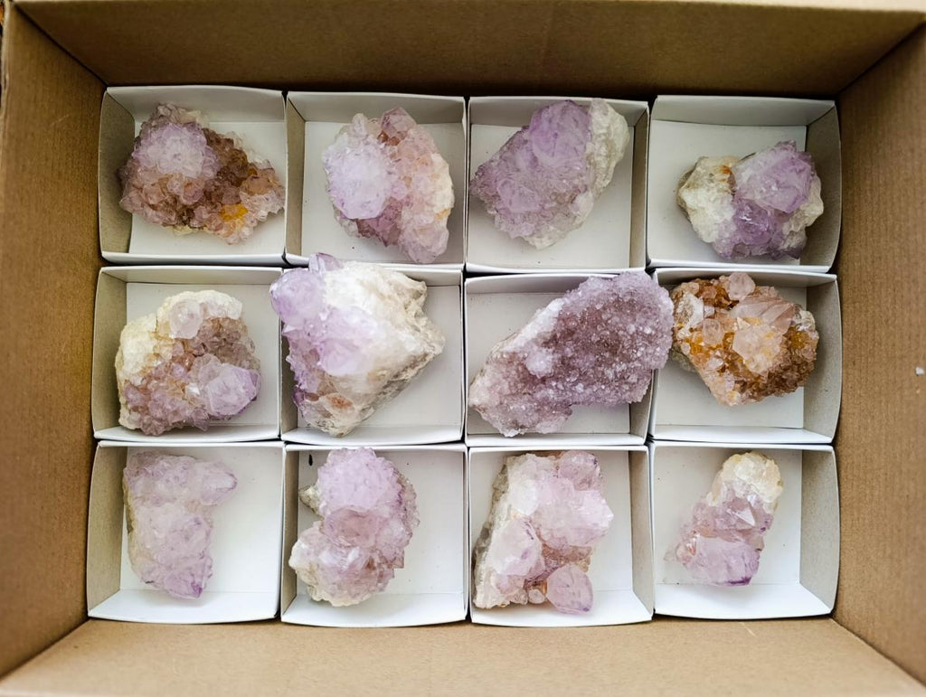 Natural Sunburst Amethyst Spirit Clusters x 12 From Boekenhouthoek, South Africa