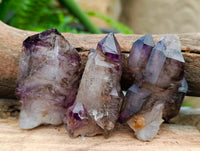 Natural Window Amethyst Crystals x 12 From Chiredzi, Zimbabwe