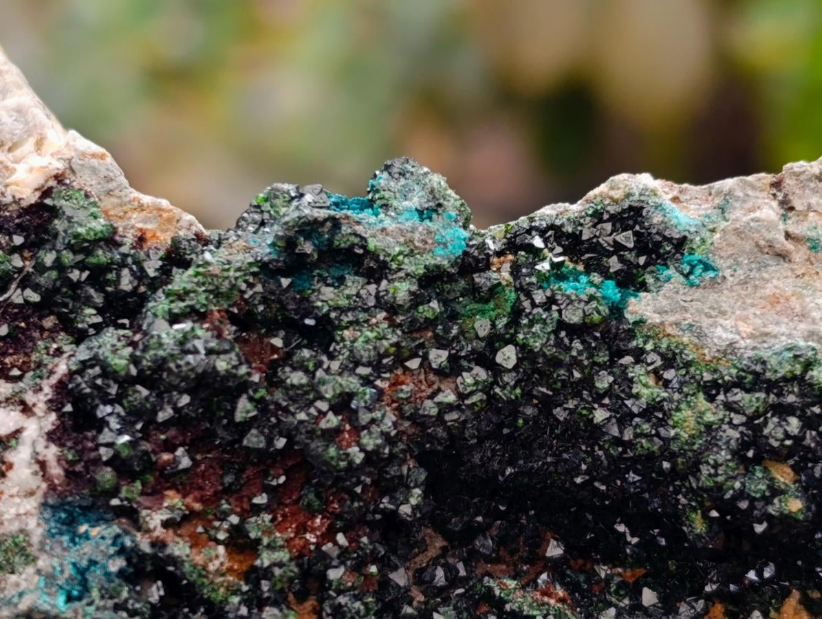 Natural Libethenite Crystals On Dolomite Matrix Specimens x 2 From Shituru, Congo