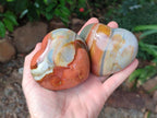 Polished Polychrome Jasper Hearts x 5 From NW Coast, Madagascar
