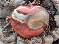 Polished Polychrome Jasper Hearts x 5 From NW Coast, Madagascar