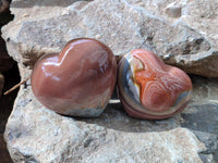 Polished Polychrome Jasper Hearts x 5 From NW Coast, Madagascar