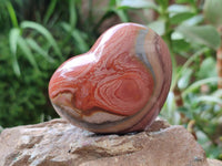 Polished Polychrome Jasper Hearts x 5 From NW Coast, Madagascar