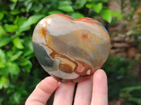 Polished Polychrome Jasper Hearts x 5 From NW Coast, Madagascar