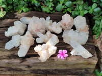 Natural Cascading Candle Quartz Clusters x 12 From Antsirabe, Madagascar