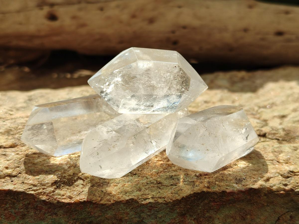 Polished Double Terminated Clear Quartz Crystals x 12 From Madagascar