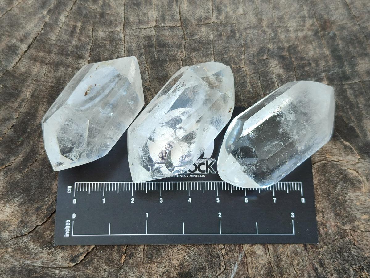 Polished Double Terminated Clear Quartz Crystals x 12 From Madagascar