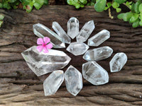 Polished Double Terminated Clear Quartz Crystals x 12 From Madagascar