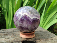 Polished Purple Chevron Amethyst Sphere x 1 From Madagascar