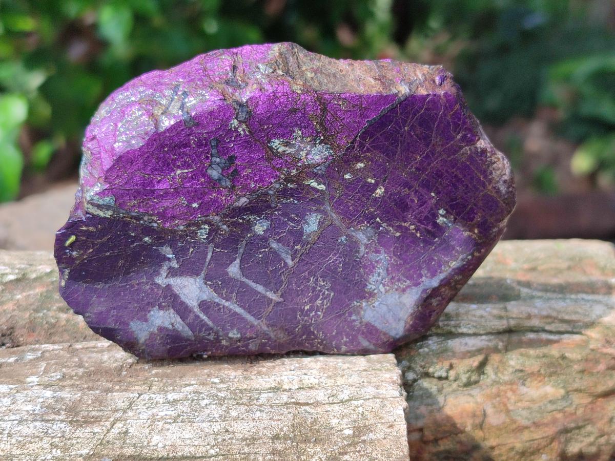 Polished On One Side Metallic Purpurite Slices x 6 From Namibia