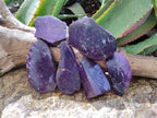 Polished On One Side Metallic Purpurite Slices x 6 From Namibia