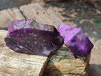 Polished On One Side Metallic Purpurite Slices x 6 From Namibia