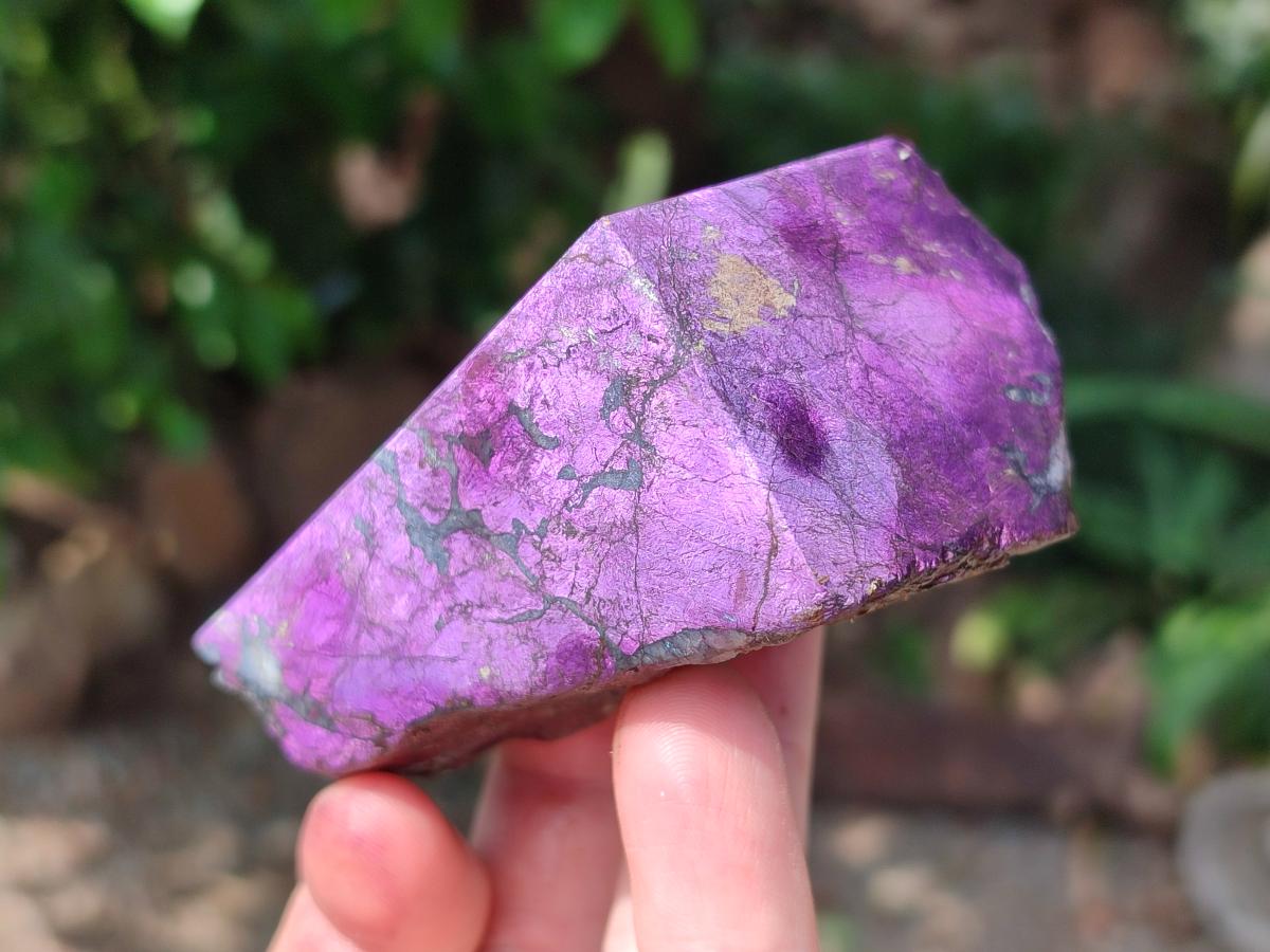 Polished On One Side Metallic Purpurite Slices x 6 From Namibia