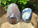 Polished Snow Orca Agate Standing Free Forms x 4 From Madagascar