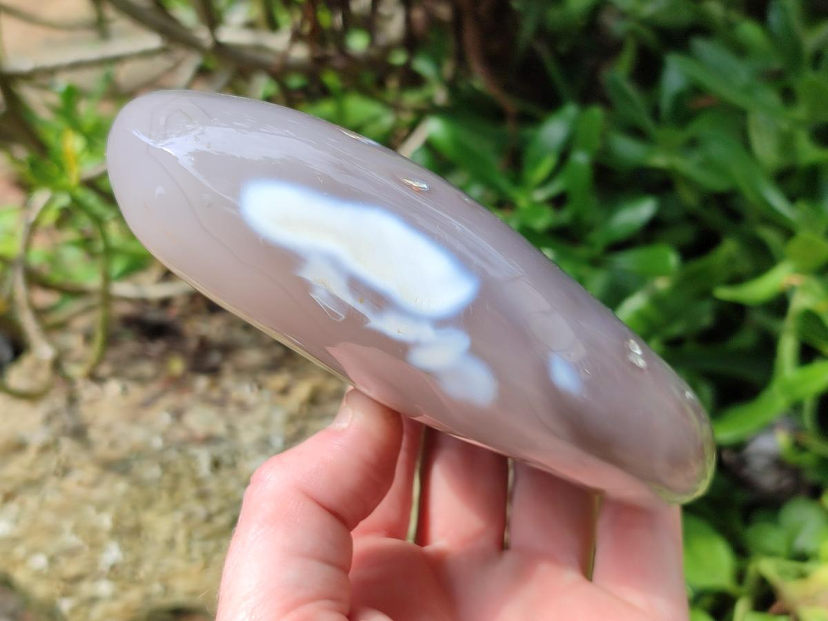 Polished Snow Orca Agate Standing Free Forms x 4 From Madagascar