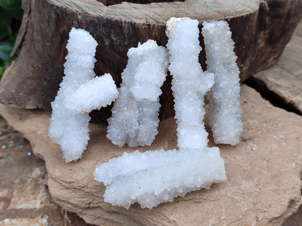 Natural Drusy Snow Finger Crystals x 35 From Albert's Mountain, Lesotho