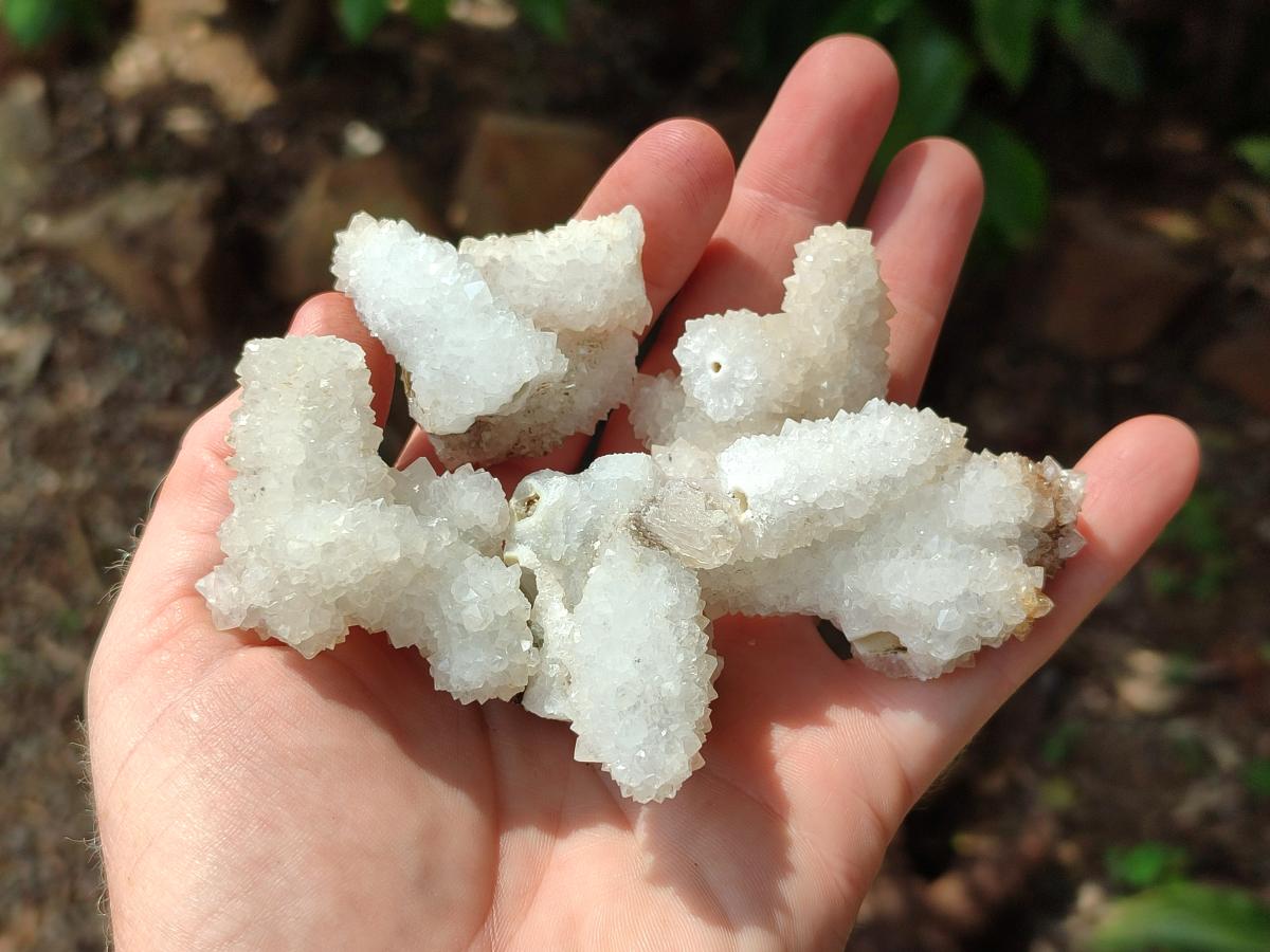 Natural Drusy Snow Finger Crystals x 35 From Albert's Mountain, Lesotho
