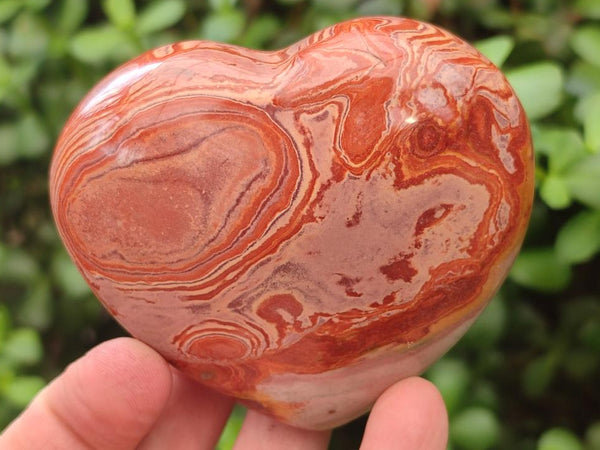 Polished Polychrome Jasper Hearts x 6 From NW Coast, Madagascar