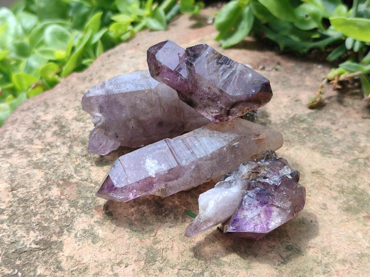 Natural Window Amethyst Crystals x 13 From Chiredzi, Zimbabwe