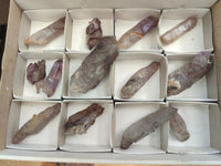 Natural Window Amethyst Crystals x 13 From Chiredzi, Zimbabwe