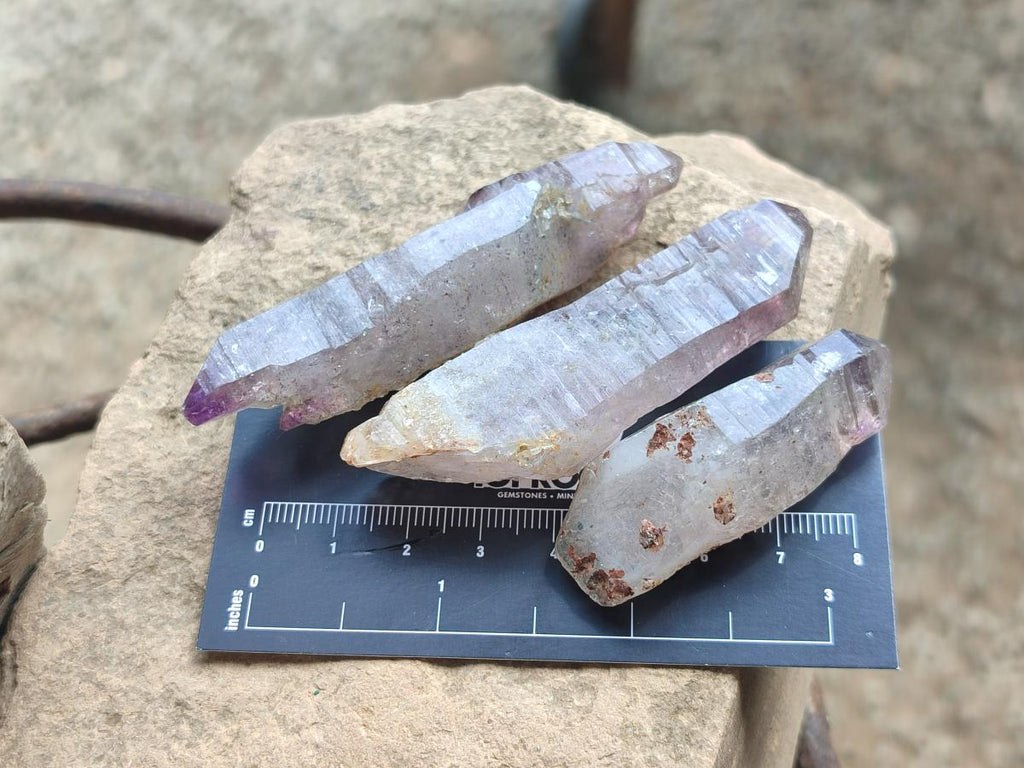 Natural Window Amethyst Crystals x 13 From Chiredzi, Zimbabwe