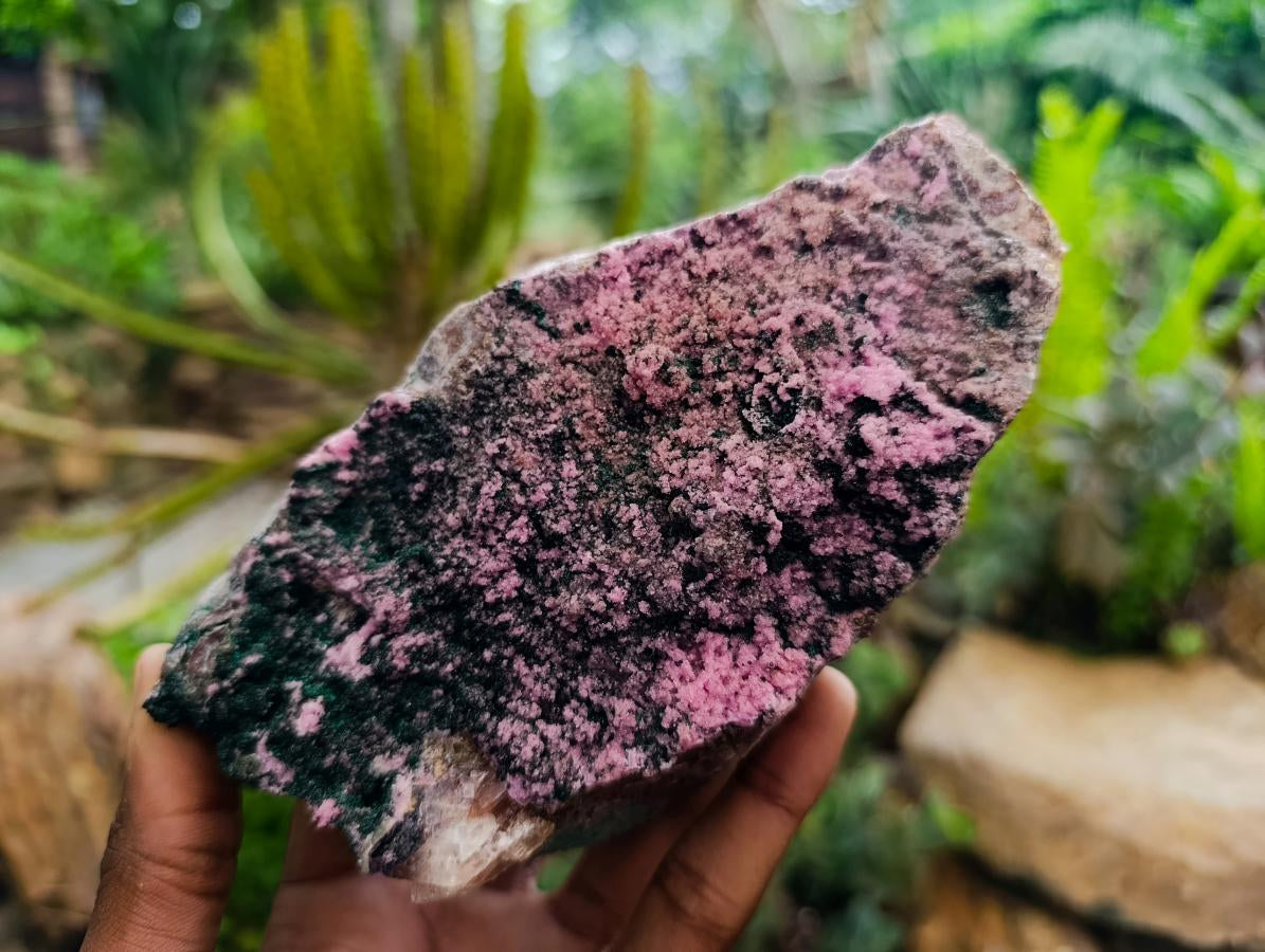 Natural Salrose Cobaltion Dolomite Specimens with Malachite x 2 From Kakanda, Congo