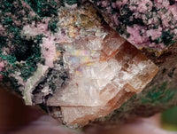 Natural Salrose Cobaltion Dolomite Specimens with Malachite x 2 From Kakanda, Congo