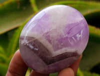 Polished Chevron Amethyst Palm Stones x 12 From Madagascar
