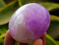 Polished Chevron Amethyst Palm Stones x 12 From Madagascar