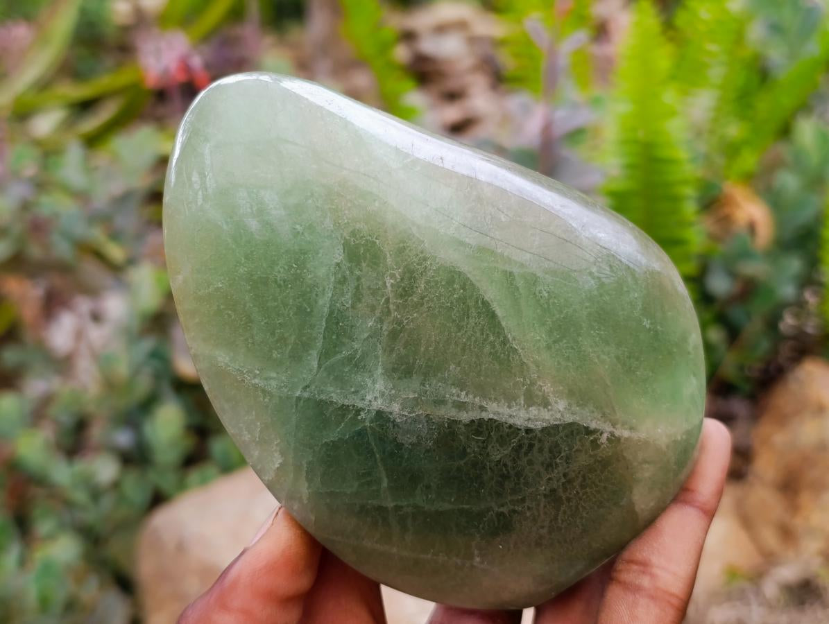Polished Green Fluorite Standing Free Forms x 2 From Madagascar