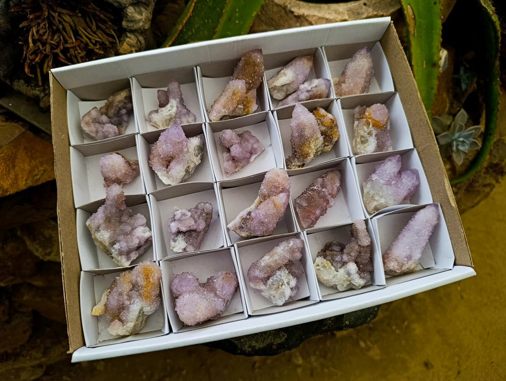Natural Lilac Amethyst Spirit Crystals and Clusters x 20 From Boekenhouthoek, South Africa