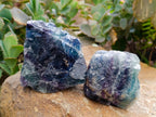 Natural Watermelon Fluorite Cobbed Specimens x 10 From Uis, Namibia