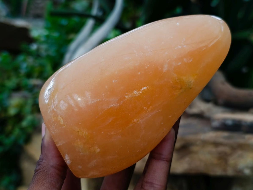 Polished Orange Twist Calcite Standing Free Forms x 2 From Maevantanana, Madagascar