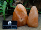 Polished Orange Twist Calcite Standing Free Forms x 2 From Maevantanana, Madagascar