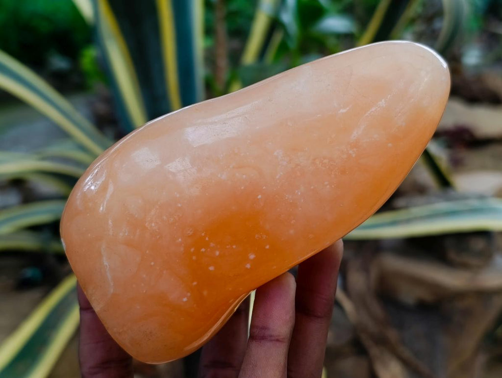 Polished Orange Twist Calcite Standing Free Forms x 2 From Maevantanana, Madagascar