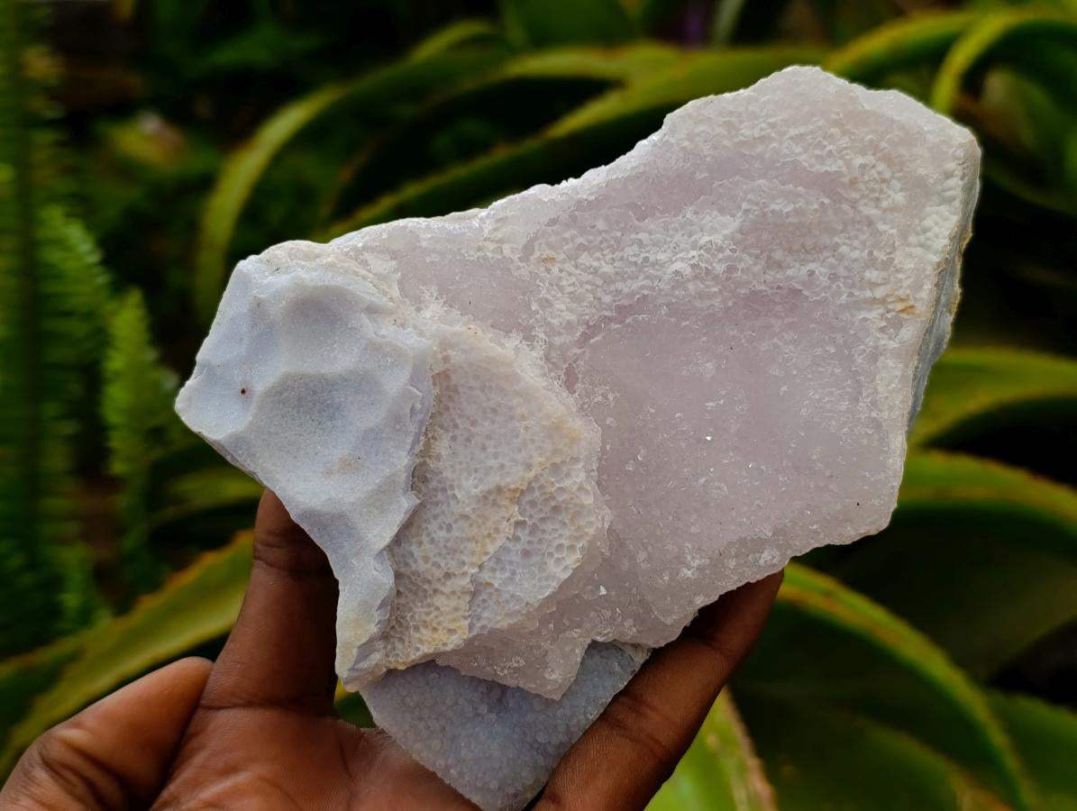 Natural Blue Lace Agate Crystalline Plate Specimens x 2 From Namibia