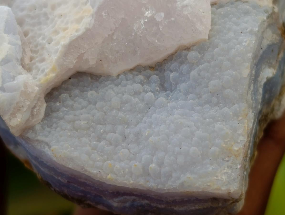 Natural Blue Lace Agate Crystalline Plate Specimens x 2 From Namibia